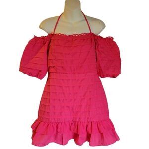 Talulah Pink Sweetest Kiss Ruffle Off The Shoulder Tiered Dress‎ Size Medium